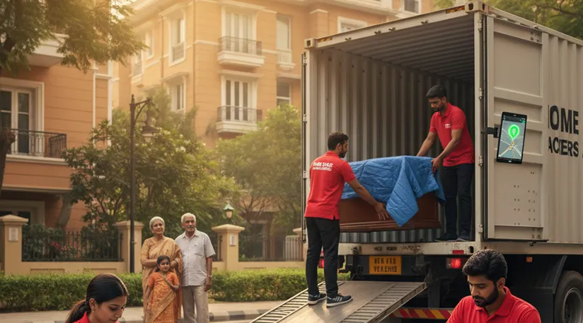 Movers safely packing and loading household items into a truck