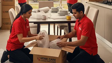 Packing fragile items using high-quality bubble wrap