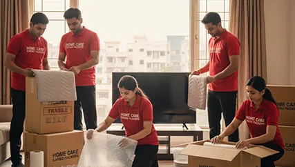 Household Relocation – Packers Handling Boxes with Care