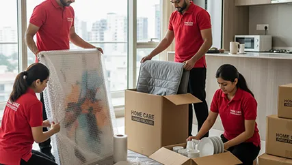 Movers Packing Fragile Items Carefully