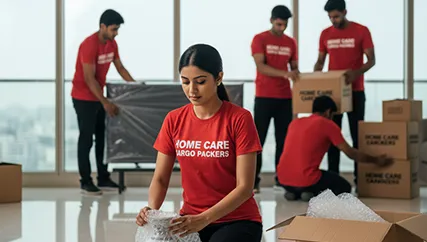 Movers Packing Fragile Household Items