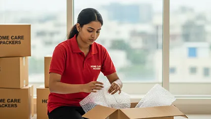 Movers Packing Fragile Household Items