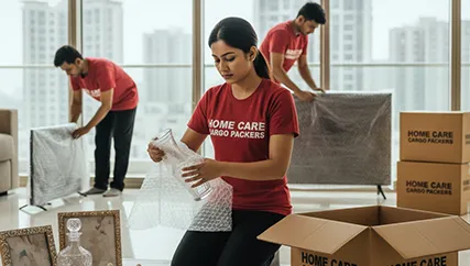 Movers Packing Fragile Household Items