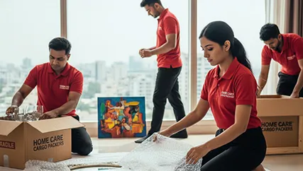Movers Packing Household Items with Care