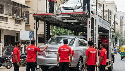 Vehicle Transport – Car Being Unloaded from a Truck