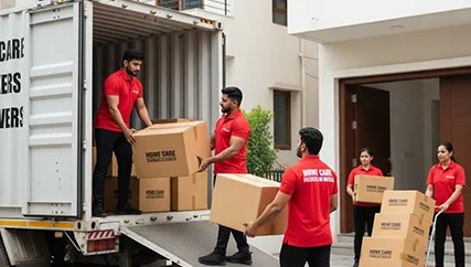 Moving Team Unloading Boxes from the Truck
