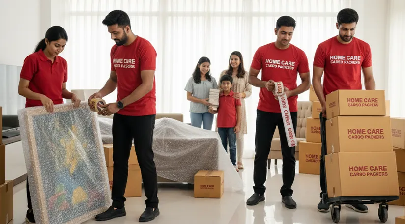 Professional movers efficiently packing and organizing items for a stress-free move