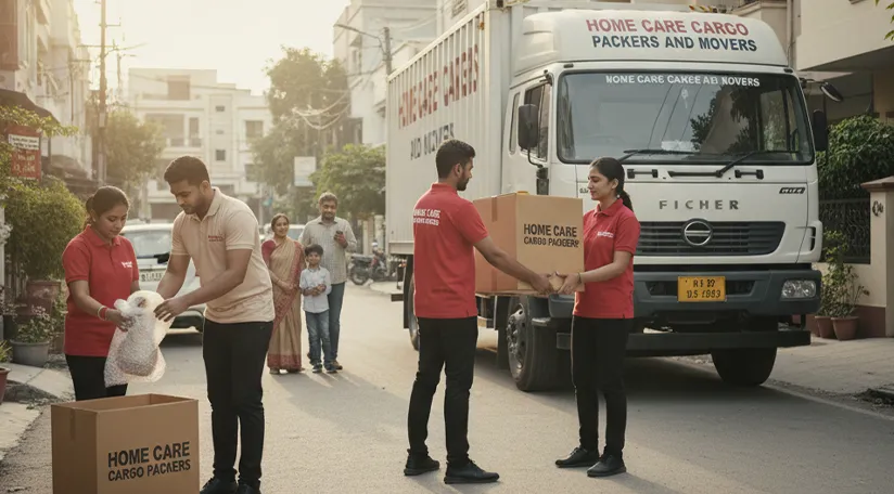 Professional movers loading household items in Civil Lines, Gurugram
