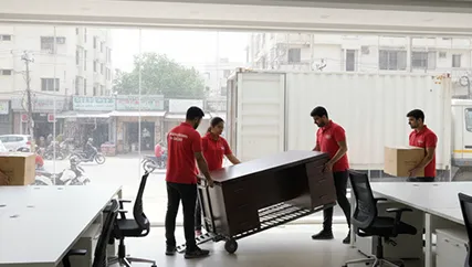 Packers unloading furniture in Nihal Colony, Gurugram
