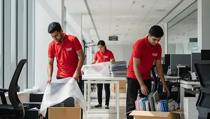 Office movers packing equipment