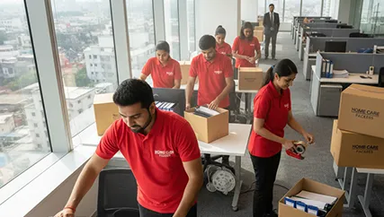 Office relocation staff packing office items