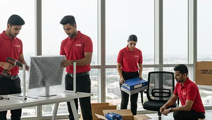Office relocation with movers handling office furniture and electronics in Sector 65