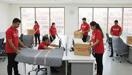 Office relocation in Pink City, Jaipur, movers handling office furniture and equipment