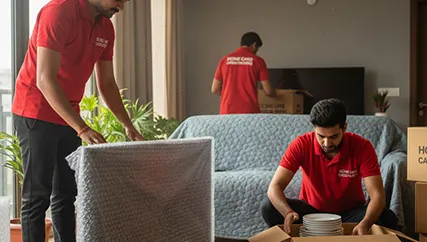 Household relocation in Riico Industrial Area, Jaipur with professional movers packing household items