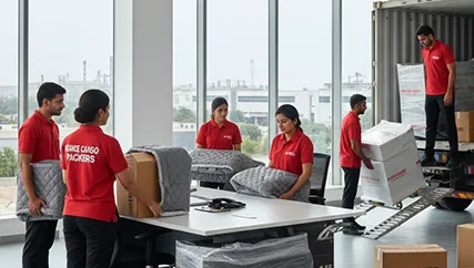 Office relocation in Riico Industrial Area, Jaipur, movers handling office furniture and equipment