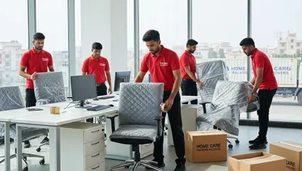 Office relocation in Sanganer, Jaipur with movers handling office furniture