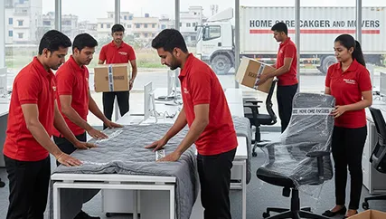 Office relocation in Shivdaspura, Jaipur with movers handling office furniture