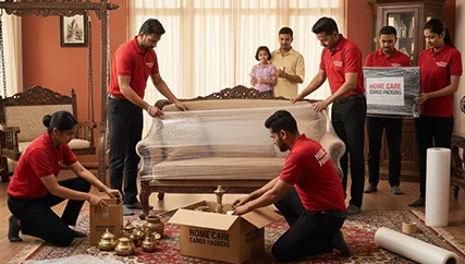 Household relocation in Sirsi Road, Jaipur with professional movers packing items