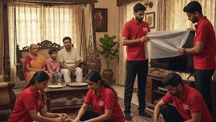 Household relocation in Tonk Road, Jaipur with professional movers packing items