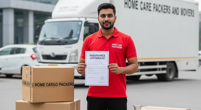 Reliable goods insurance coverage for your belongings during relocation, offering full protection and peace of mind, provided by Home Care Cargo Packers in Gurugram.