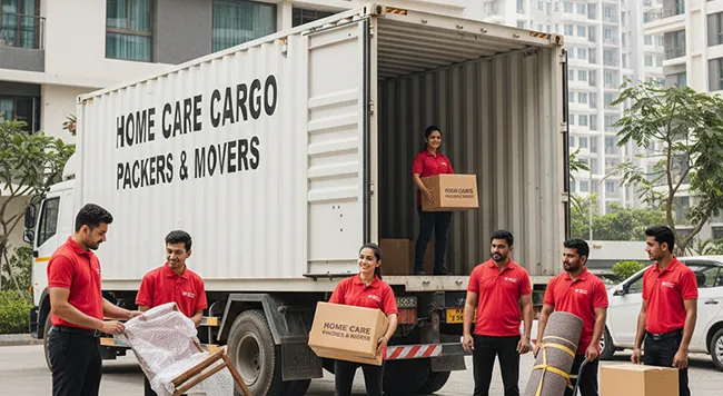 Efficient packing and transport of household items for a smooth and secure move, managed by Home Care Cargo Packers in Gurugram.