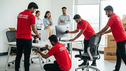 Movers Loading Office Items into Moving Truck